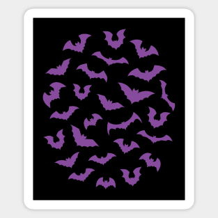 Pastel purple witch spooky bats Sticker